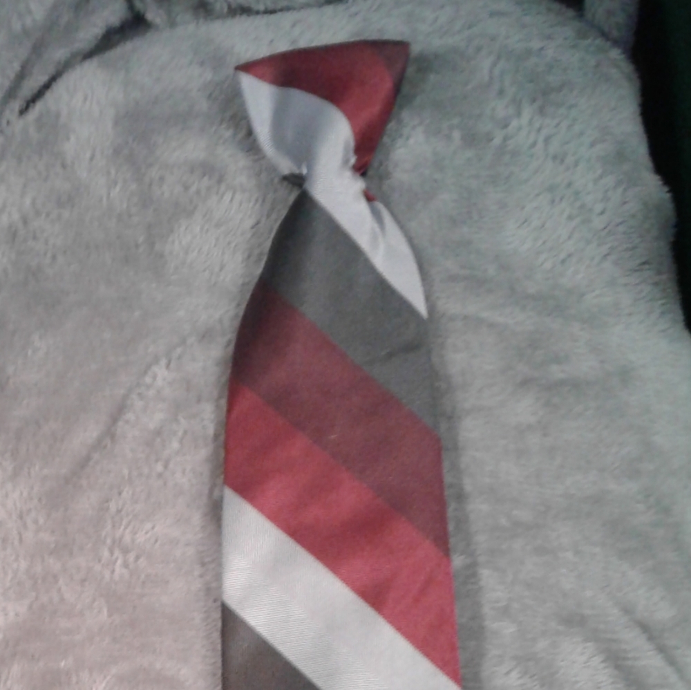 Mens Red and Grey Tie
